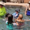 Residents teaching preschoolers water safety classes
